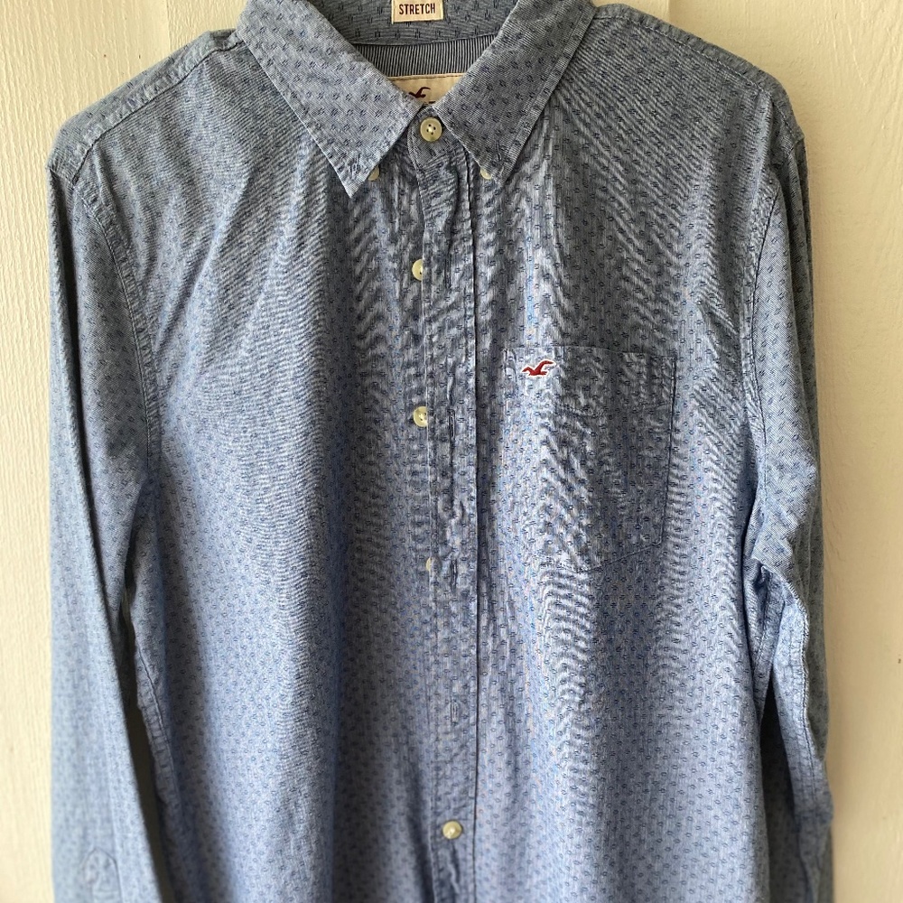 Hollister long sleeve stretch Oxford button down collar shirt